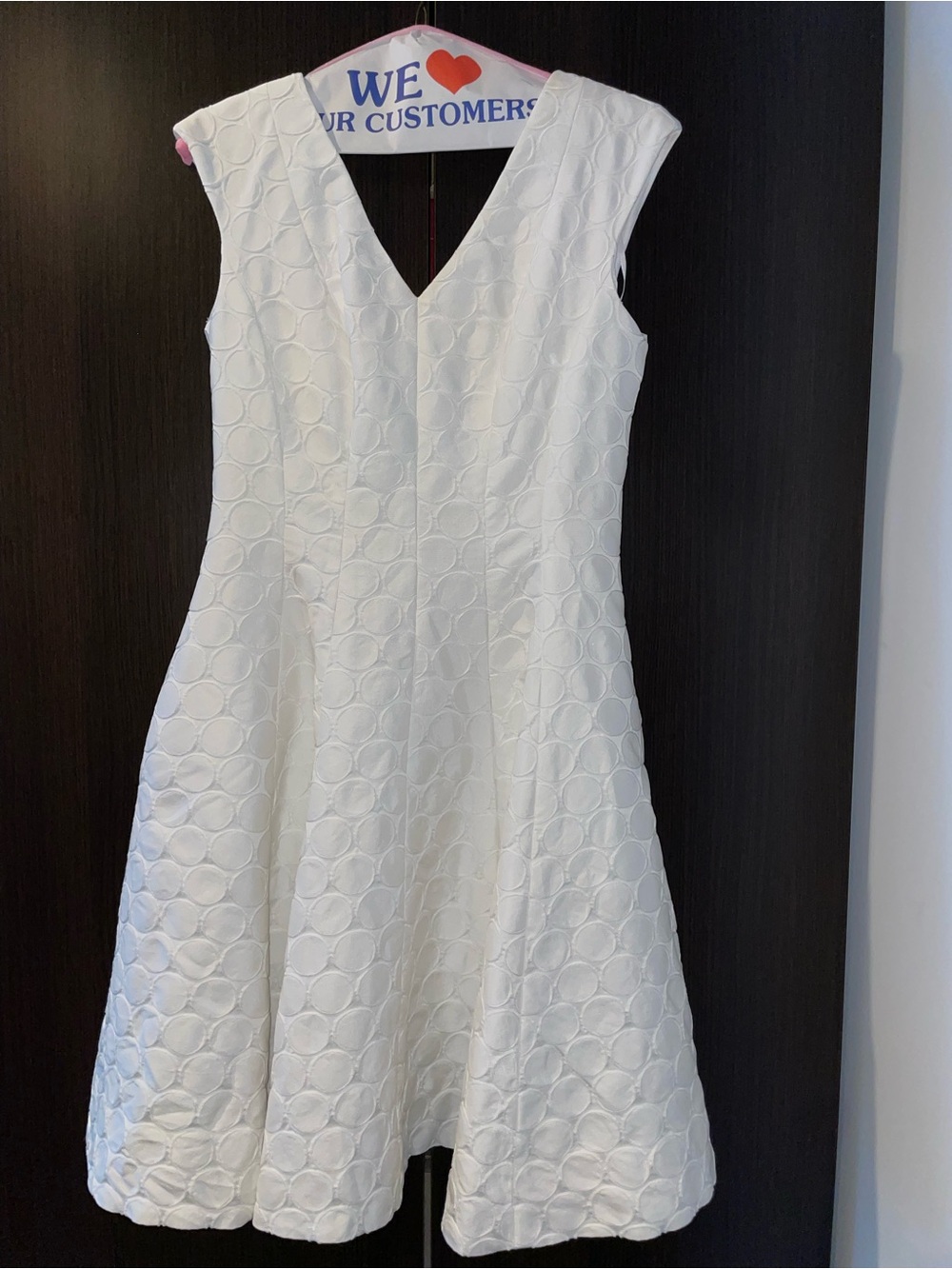 julia jordan White Textured V-Neck Midi Dress